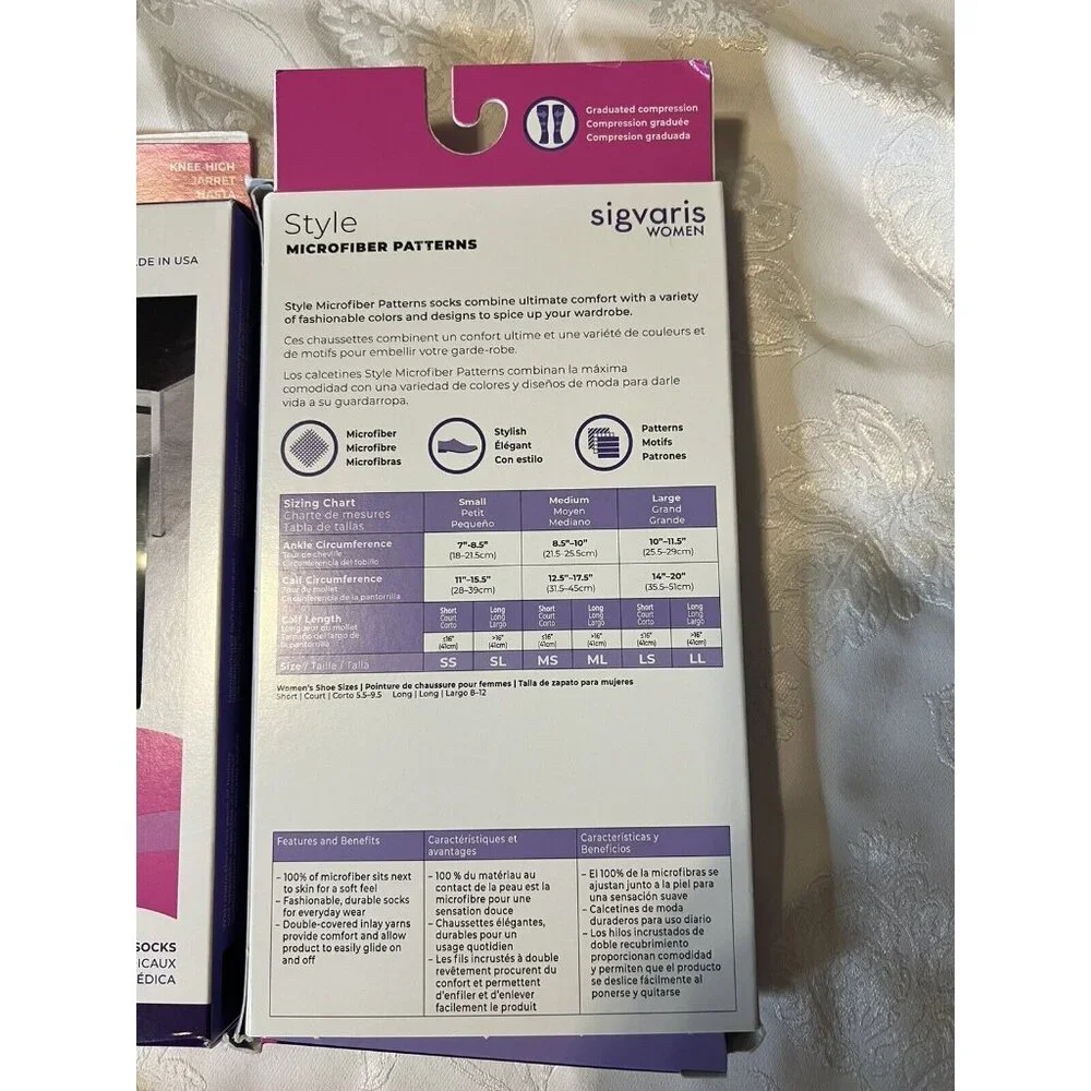 Sigvaris 20-30 MMHG Compression Knee High 832C Microfiber Womens